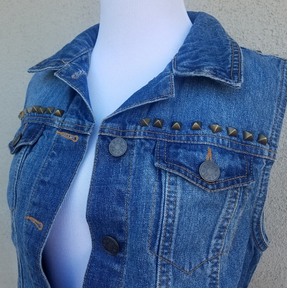 BDG Urban Outfitters Gold Studded Jean Vest - Picture 4 of 6